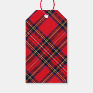 Etiquetas Para Regalos Tartán de Stewart rojo