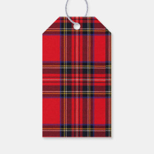Etiquetas Para Regalos Tartán de Stewart rojo