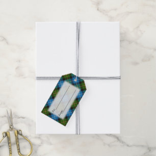 Etiquetas Para Regalos Tartan Delights Clan MacNeil Blue y Green Plaid