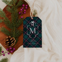Tartan Verde y Rosa | Navidad con Monograma Person