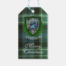 Etiquetas Para Regalos Tartan y Cresta del Clan Escocés Arbuthnott