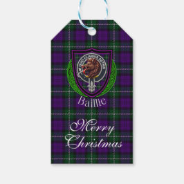 Etiquetas Para Regalos Tartan y Cresta del Clan Escocés Baillie