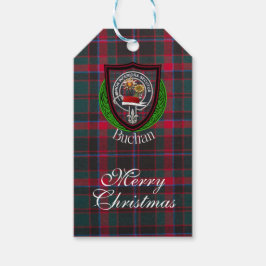 Etiquetas Para Regalos Tartan y Cresta del Clan Escocés Buchan