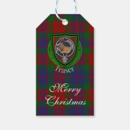 Etiquetas Para Regalos Tartan y Cresta del Clan Escocés Fraser