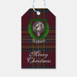 Etiquetas Para Regalos Tartan y Cresta del Clan Escocés Hepburn