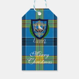 Etiquetas Para Regalos Tartan y Cresta del Clan Escocés Laing
