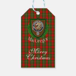 Etiquetas Para Regalos Tartan y Cresta del Clan Escocés MacGregor