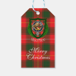Etiquetas Para Regalos Tartan y Cresta del Clan Escocés MacPhee