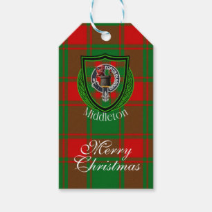 Etiquetas Para Regalos Tartan y Cresta del Clan Escocés Middleton