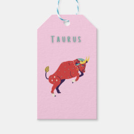 Etiquetas Para Regalos Tauro rosa, zodiaco, impresión de signo zodiacal