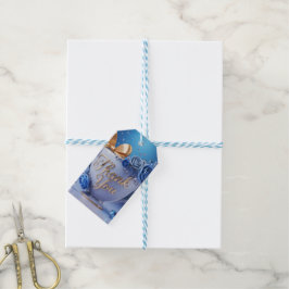Etiquetas Para Regalos Taza de té Rosa Azul Gracias