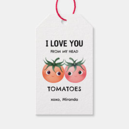 Etiquetas Para Regalos Te amo desde mis tomates del corazón Pareja del dí