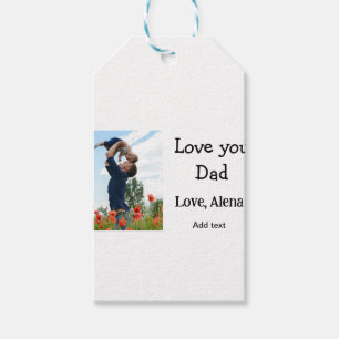 Etiquetas Para Regalos Te amo el día de papá padre elegante agregar texto