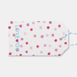 Etiquetas Para Regalos Te encanta la polka Dots Sweet Valentine Pink Blue