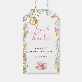Etiquetas Para Regalos Té floral | Agradecimiento de despedida de solter