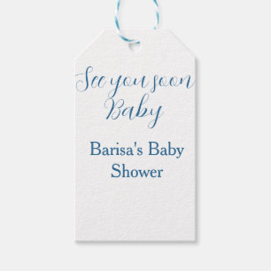 Etiquetas Para Regalos te veo pronto baby shower azul nombre fecha simple