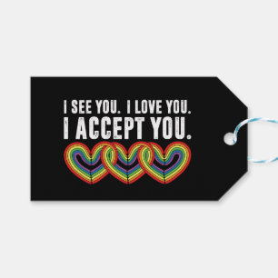 Etiquetas Para Regalos Te veo te amo te acepto arcoíris LGBTQ