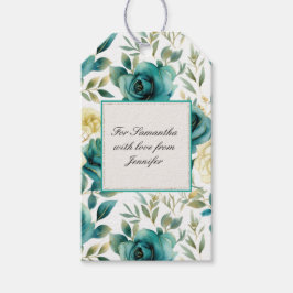 Etiquetas Para Regalos Té Verde Romántico Rosa Floral Cream Bridal Shower