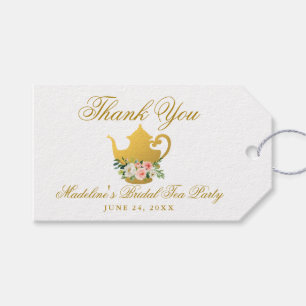 Etiquetas Para Regalos Tea Fiesta Bridal Shower Gold Gracias