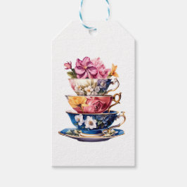 Etiquetas Para Regalos Tea Time in Bloom Bridal Shower Gift Tags