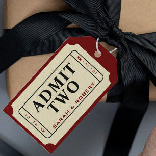 Etiquetas Para Regalos Teatro de cine retro admite dos Bodas de entradas