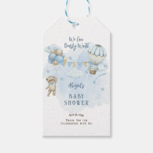 Etiquetas Para Regalos Teddy Bear Balloons Boy Bearly Wait Baby Shower