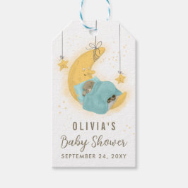 Etiquetas Para Regalos Teddy Bear Boy Moon Baby Shower Gracias