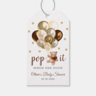 Etiquetas Para Regalos Teddy Bear Se Lo Pon Cuando Pops El Favor Baby Sho