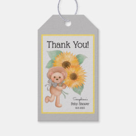 Etiquetas Para Regalos Teddy Bear Sunflower Picnic Baby Shower Gracias