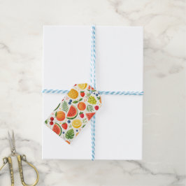 Etiquetas Para Regalos Tela de patrón de frutas de verano | Sandía tropic