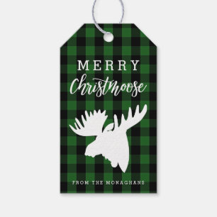Etiquetas Para Regalos Tela escocesa verde feliz Christmoose
