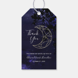 Etiquetas Para Regalos Tema C del Boda Celestial Starry Sky y Gold Moon