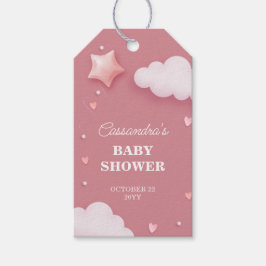 Etiquetas Para Regalos Tema de la nube rosa Baby Shower Gracias Por Favor