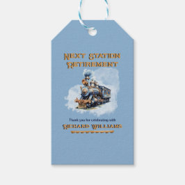 Etiquetas Para Regalos Tema de viaje de jubilación Tren Vintage Próxima E
