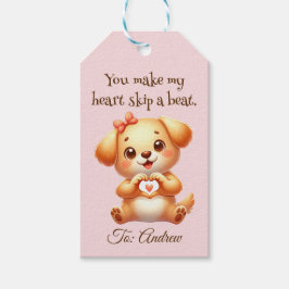 Etiquetas Para Regalos Tema del perro Día de San Valentín personalizado