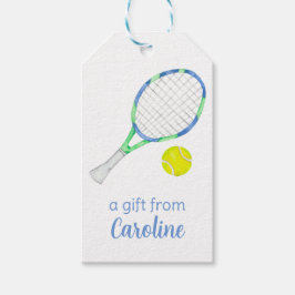 Etiquetas Para Regalos Tenis azul y verde acuarela personalizada