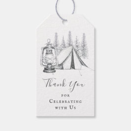 Etiquetas Para Regalos Tent Camping Sketch Wedding Favor de la boda Graci