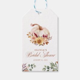 Etiquetas Para Regalos Terracota de óxido Floral Pampas Hierba y Calabaza