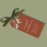 Etiquetas Para Regalos Terracota Elegante Vegetación Gracias Boda<br><div class="desc">Este diseño presenta favores de boda,  etiquetas de agradecimiento,  con escritura caligráfica,  terracota de barro cotta,  un sencillo,  elegante,  moderno,  minimalista,  clásico floral,  vegetación,  otoño otoño,  un rústico y elegante etiqueta de favores</div>