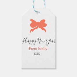 Etiquetas Para Regalos Terracotta bow happy new year name year boho retro