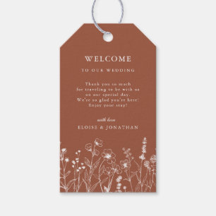 Etiquetas Para Regalos Terracotta Rustic Floral Fall Wildflower Boda