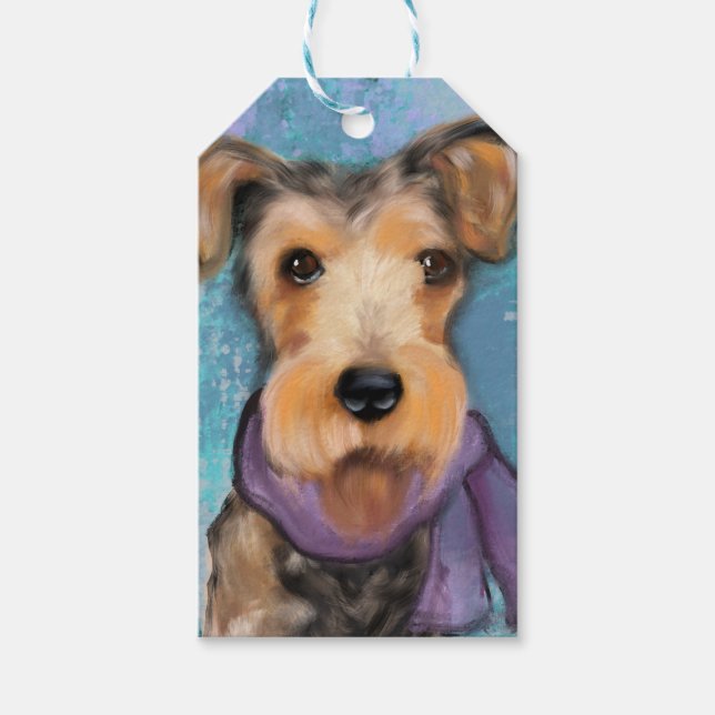 Etiquetas Para Regalos Terrier Airedale (Anverso)