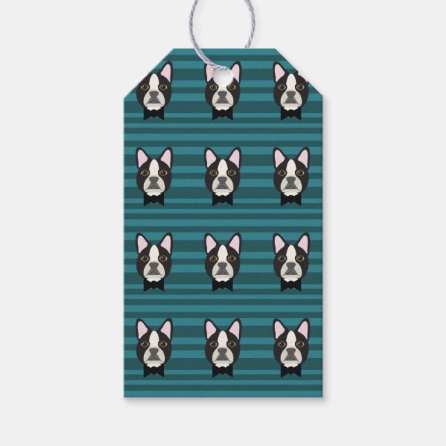 Etiquetas Para Regalos Terrier de Boston (Anverso)