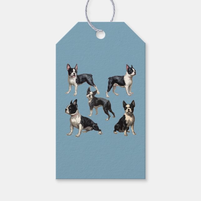 Etiquetas Para Regalos Terrier de Boston (Anverso)