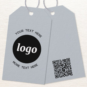 Etiquetas Para Regalos Texto del logotipo Código QR Precio comercial azul