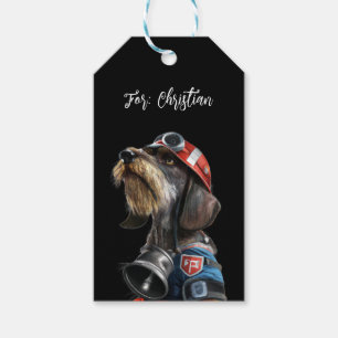 Etiquetas Para Regalos Texto del perro de Dachshund, hilo conductor del b