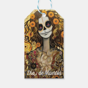 Etiquetas Para Regalos Texto personalizado 💀 La Calavera Catrina con flo