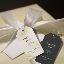 Etiquetas Para Regalos Textura de mármol de papel de oro Boda Agradecimie
