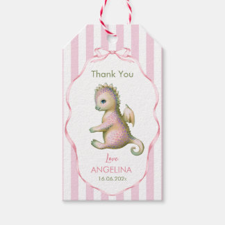 Etiquetas Para Regalos Thank you Gift Tag with cute baby shower dragon.