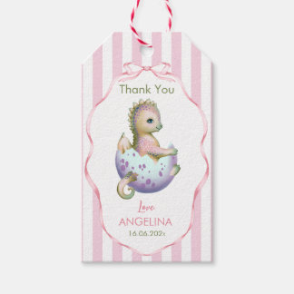 Etiquetas Para Regalos Thank you Gift Tag with cute baby shower dragon.